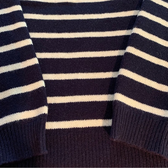 Arabella & Addison Nautical Striped Wool Sweater with Anchor Neck Women’s Size L - Picture 7 of 9